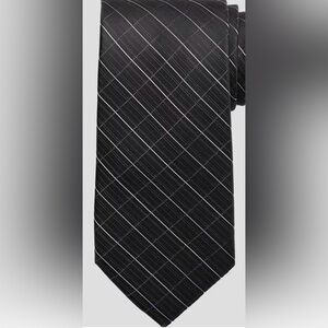 Calvin Klein Black and Gray Checkered Tie